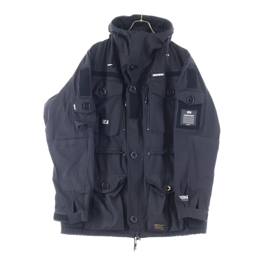 WIND AND SEA(ウィンダンシー) COTTON MODS COAT コットン モッズコート ブラック WDS-D-MILTECH-23-Q2-JK-01