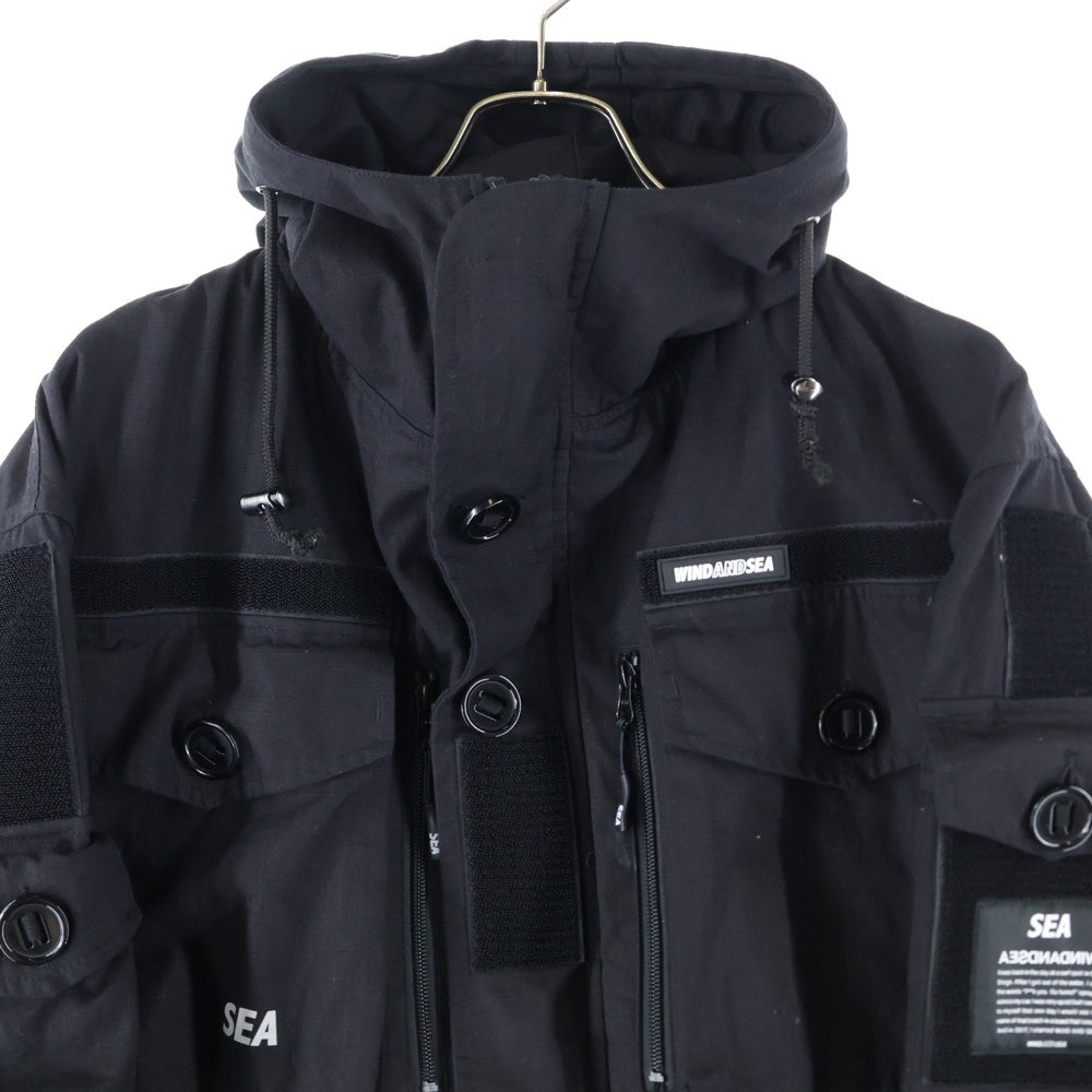 WIND AND SEA(ウィンダンシー) COTTON MODS COAT コットン モッズコート ブラック WDS-D-MILTECH-23-Q2-JK-01