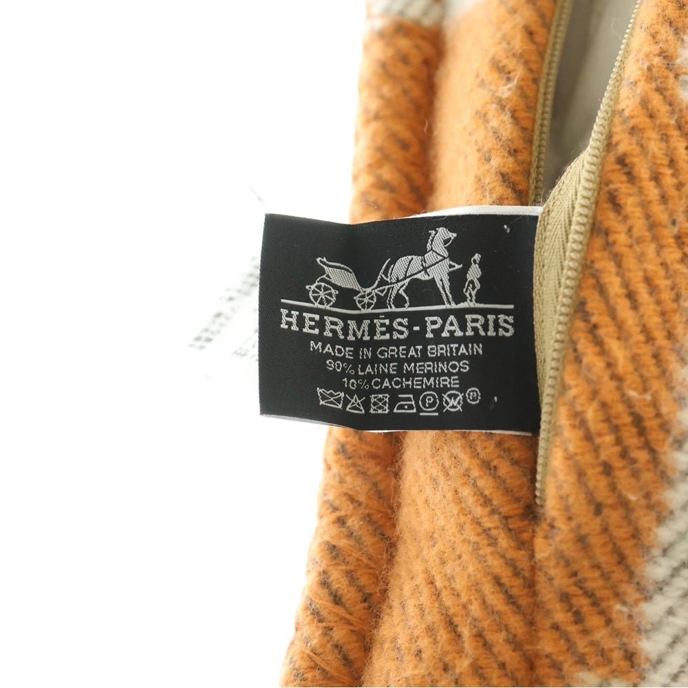 HERMES(エルメス) アヴァロン PM クッション ホワイト/オレンジ