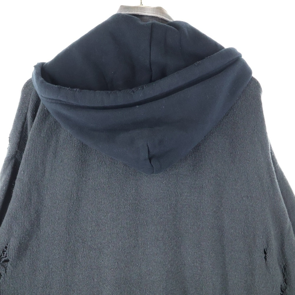 MAISON MIHARAYASUHIRO(メゾンミハラヤスヒロ) 25SS Triple Layered Knit Cardigan トリプルレイヤード ニットカーディガン 長袖シャツ ジップパーカー ブラック A14CD501