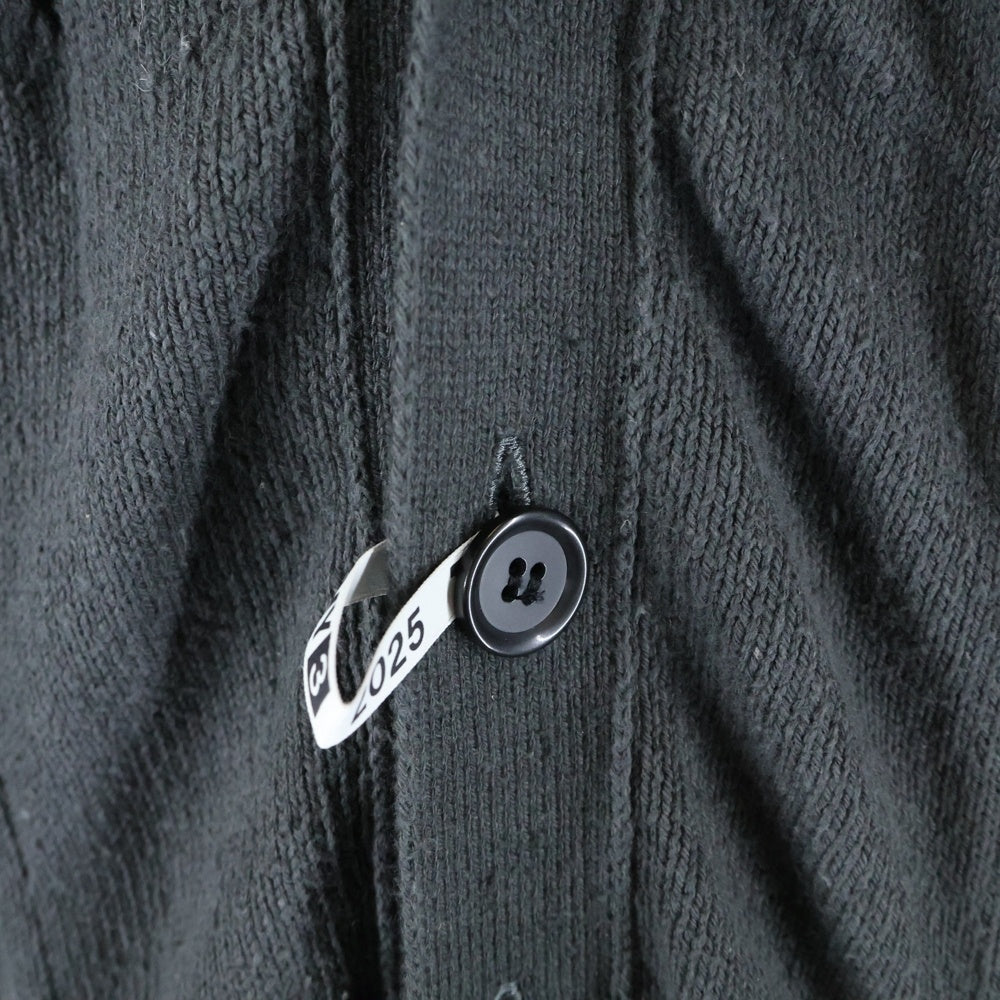MAISON MIHARAYASUHIRO(メゾンミハラヤスヒロ) 25SS Triple Layered Knit Cardigan トリプルレイヤード ニットカーディガン 長袖シャツ ジップパーカー ブラック A14CD501