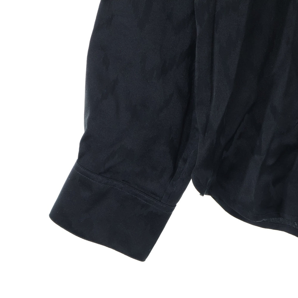 SAINT LAURENT PARIS(サンローランパリ) Silk Shirt イブカラークラシック シルク長袖シャツ ブラック 646850 Y2G27