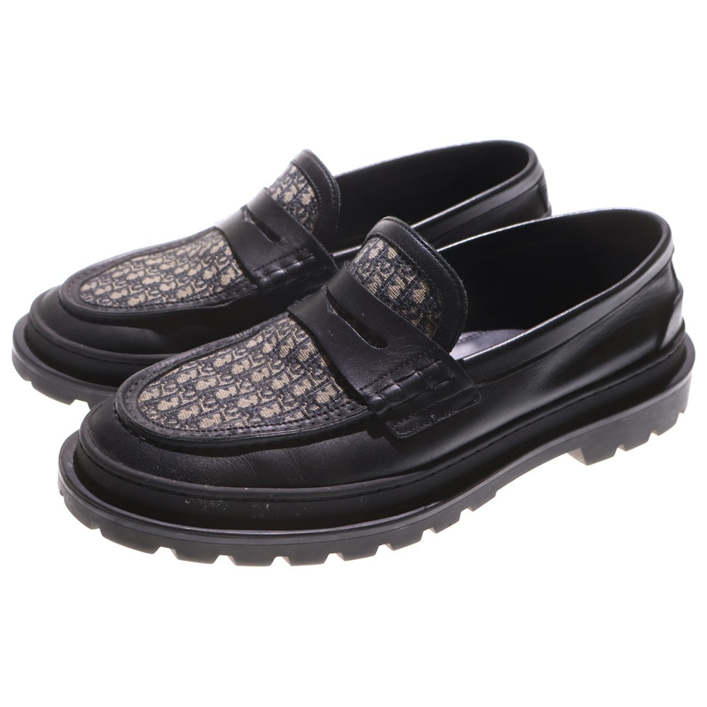 Christian Dior(クリスチャンディオール) Explorer エクスプローラー オブリーク レザーローファー ローカットシューズ ブラック