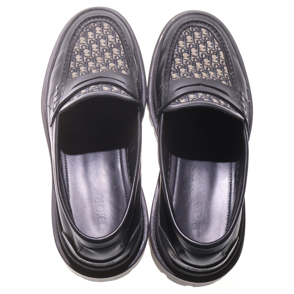 Christian Dior(クリスチャンディオール) Explorer エクスプローラー オブリーク レザーローファー ローカットシューズ ブラック