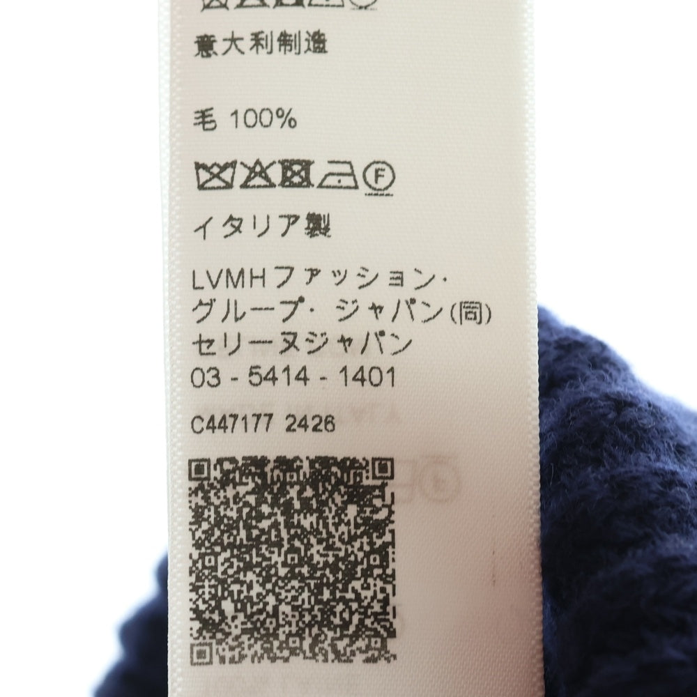 CELINE(セリーヌ) Wool Beanie ロゴ刺繍 ウールニットビーニー 帽子 ネイビー 2AUY8969P.38NO