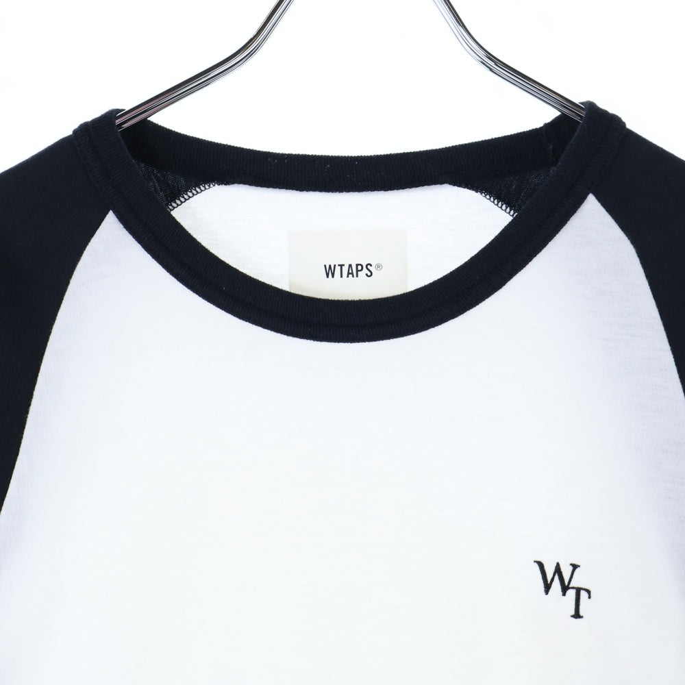 WTAPS(ダブルタップス) 23SS IAN LS CTPL LEAGUE ロゴ刺繍 ラグランスリーブ 長袖Tシャツ ロンT ホワイト 231ATDT-CSM19