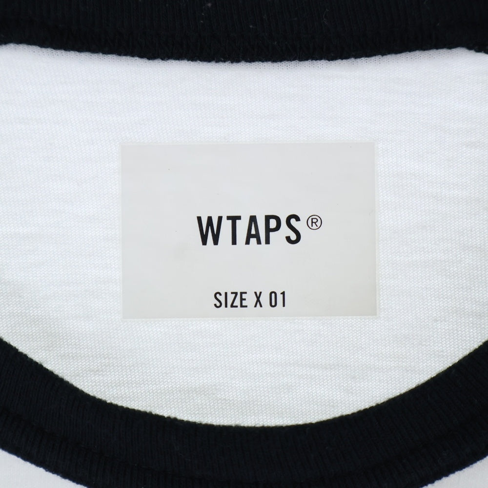 WTAPS(ダブルタップス) 23SS IAN LS CTPL LEAGUE ロゴ刺繍 ラグランスリーブ 長袖Tシャツ ロンT ホワイト 231ATDT-CSM19