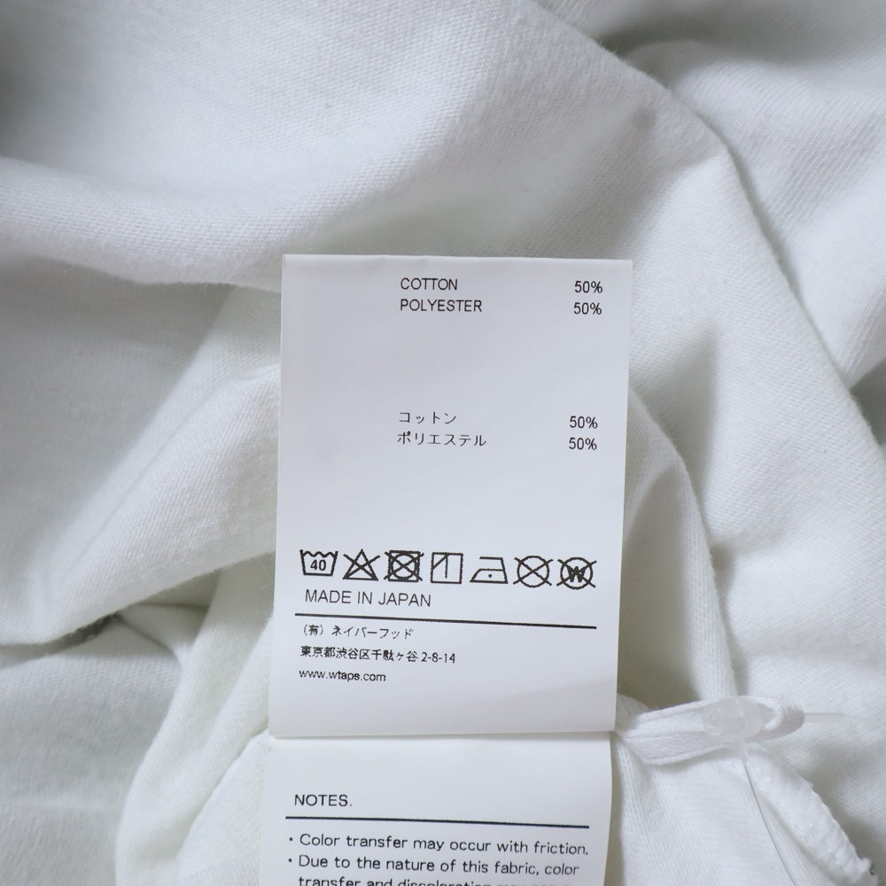 WTAPS(ダブルタップス) 23SS IAN LS CTPL LEAGUE ロゴ刺繍 ラグランスリーブ 長袖Tシャツ ロンT ホワイト 231ATDT-CSM19