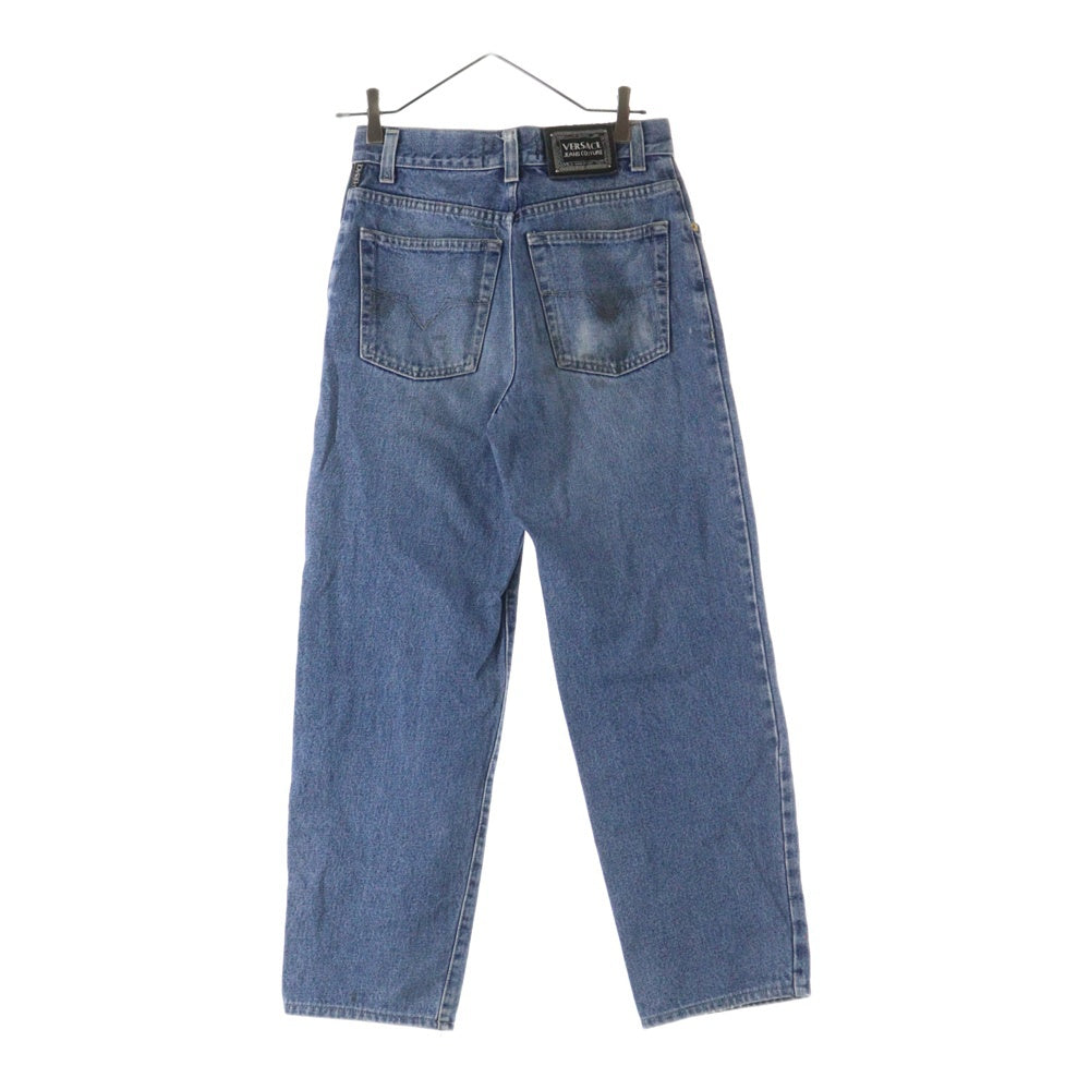 VERSACE JEANS COUTURE(ヴェルサーチジーンズクチュール) ロゴパッチ付き ストレッチデニムパンツ ジーンズ インディゴ