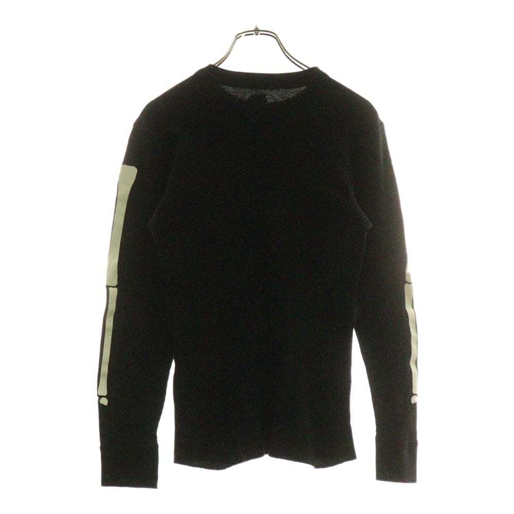 SUPREME(シュプリーム) 24AW ×Hanes Bones Thermal Crew ヘインズ ボーンプリント クルーネック サーマル ロングスリーブ 長袖Tシャツ ブラック