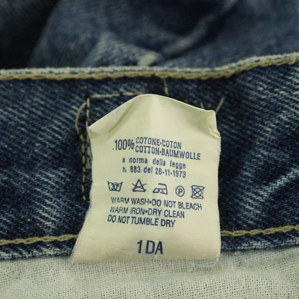 VERSACE JEANS COUTURE(ヴェルサーチジーンズクチュール) ロゴパッチ付き ストレッチデニムパンツ ジーンズ インディゴ