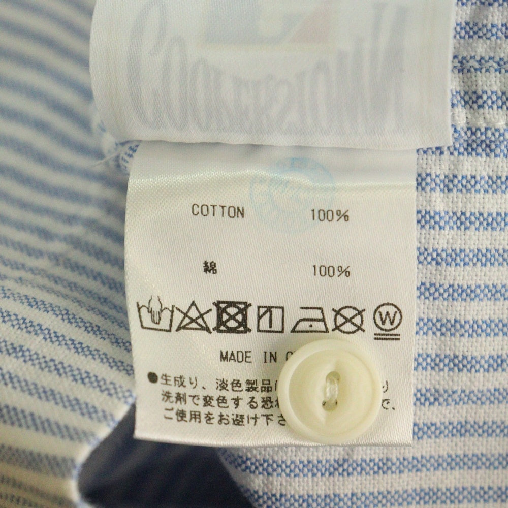 NEW ERA(ニューエラ) 24SS ×thisisneverthat NY ディスイズネバーザット ニューヨークヤンキース ストライプ半袖シャツ ホワイト/ライトブルー