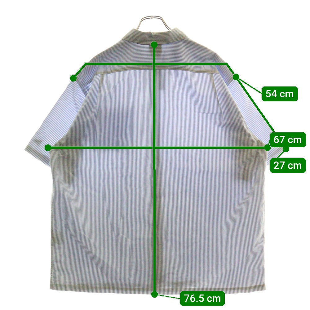 NEW ERA(ニューエラ) 24SS ×thisisneverthat NY ディスイズネバーザット ニューヨークヤンキース ストライプ半袖シャツ ホワイト/ライトブルー