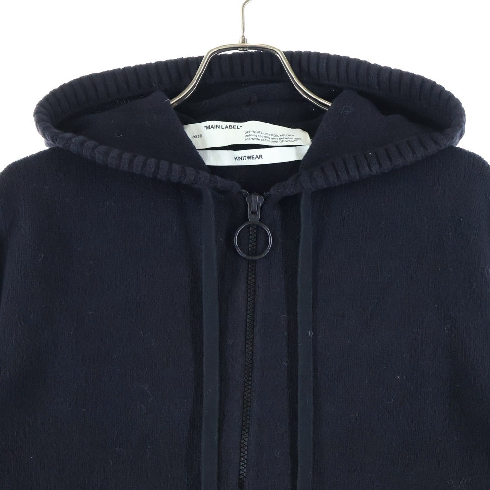 OFF-WHITE(オフホワイト) 20SS Knit Zip Up Hoodie ジップアップニットパーカー フーディー ブラック OMHA080S20G73022