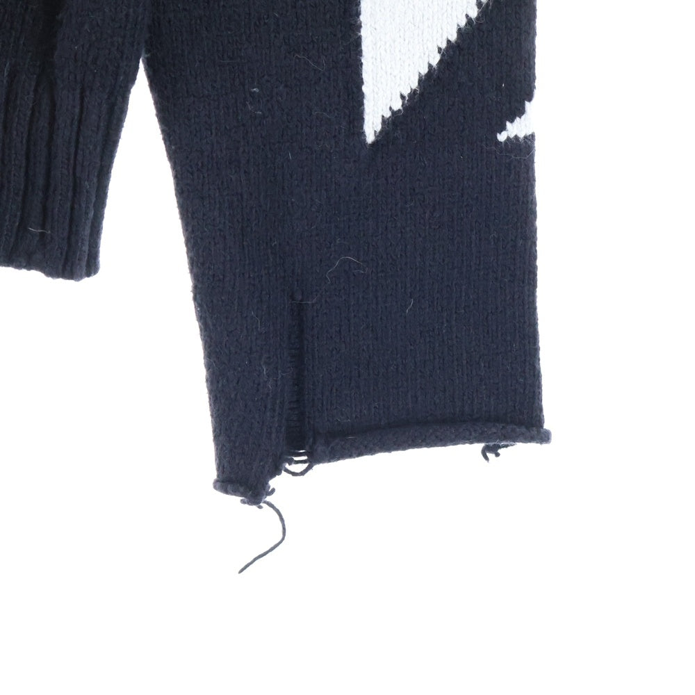 OFF-WHITE(オフホワイト) 20SS Knit Zip Up Hoodie ジップアップニットパーカー フーディー ブラック OMHA080S20G73022