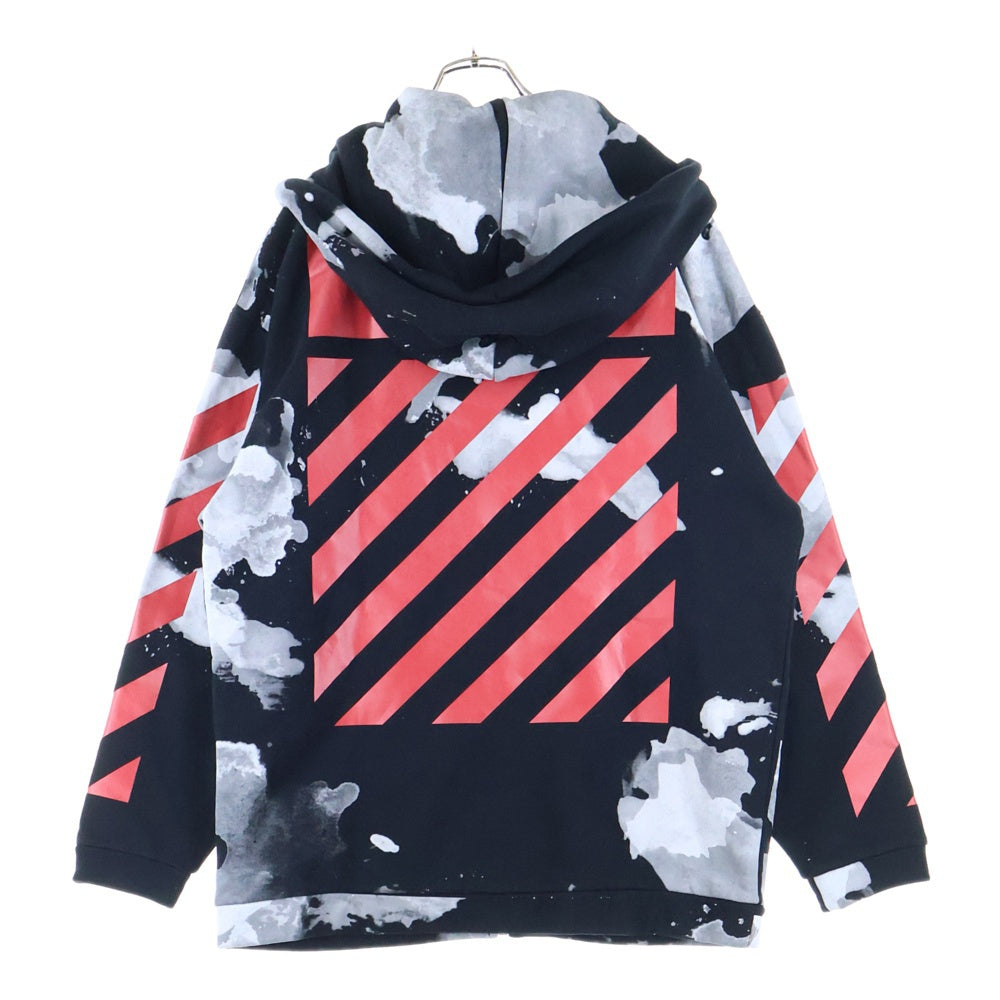 OFF-WHITE(オフホワイト) 16AW Paint Zip Up Hoodie リキッドペイント ジップアップスウェットパーカー フーディー ブラック