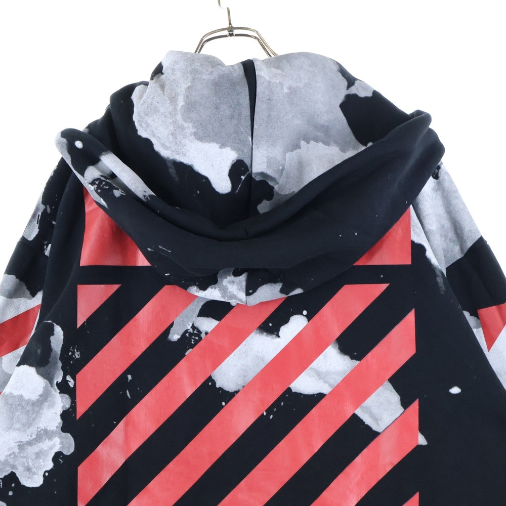 OFF-WHITE(オフホワイト) 16AW Paint Zip Up Hoodie リキッドペイント ジップアップスウェットパーカー フーディー ブラック