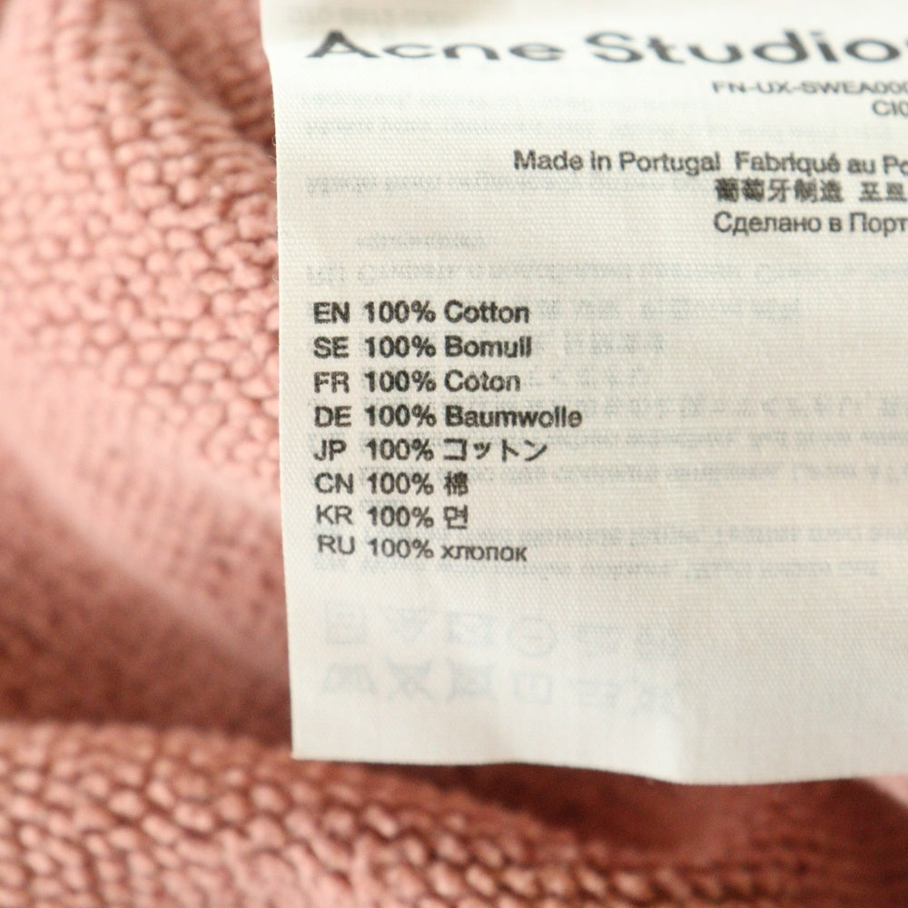 Acne Studios(アクネ ストゥディオズ) Hoodie バックロゴ プルオーバースウェットパーカー フーディー ピンク CI0138-