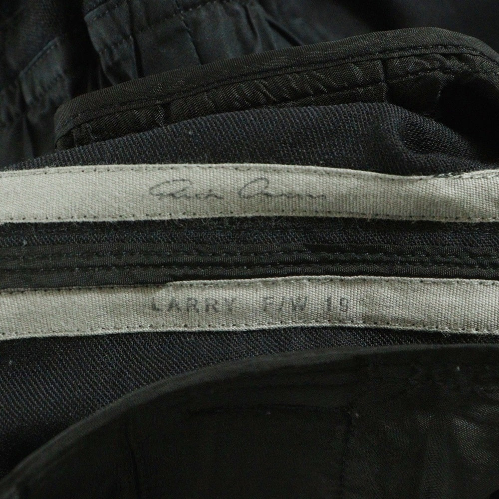 Rick Owens(リックオウエンス) 19AW Larry Track Pants ラリー ドローストリング トラックパンツ ブラック RP19F5313-WT