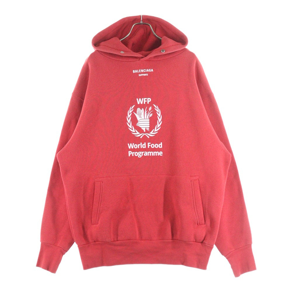 BALENCIAGA(バレンシアガ) World Food Program WFP Hoodie ワールドフードプログラム プルオーバースウェットパーカー フーディー レッド 541870 TCV34