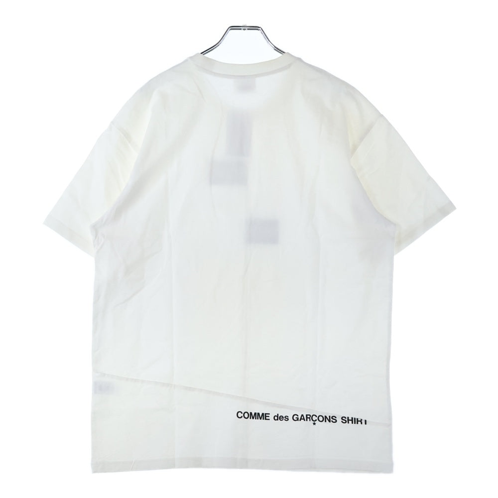 SUPREME(シュプリーム) 18AW ×Comme des Garcons SHIRT Split Box Logo Tee コムデギャルソンシャツ スプリットボックスロゴ 半袖Tシャツ ホワイト