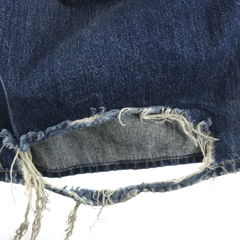 DIESEL(ディーゼル) D-Rise ダメージ加工 ワイドストレート デニムパンツ ボトムス ジーンズ インディゴ A06371