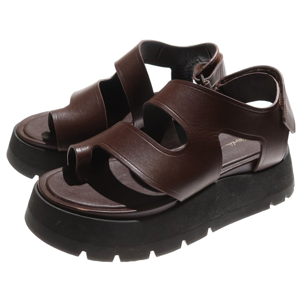 3.1 Phillip Lim(スリーワンフィリップリム) 23SS KATE LUG SOLE DAD SANDAL 厚底レザーサンダル ブラウン レディース SS23-T857SEN