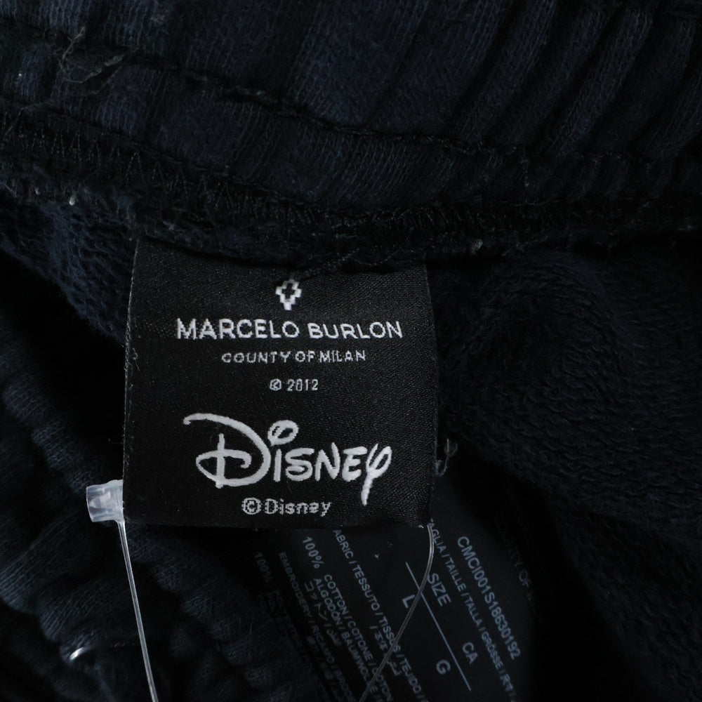 MARCELO BURLON(マルセロバーロン) 18SS ×Disney Short Pants ディズニー スウェットハーフパンツ ショーツ ブラック CMCI001S18630192