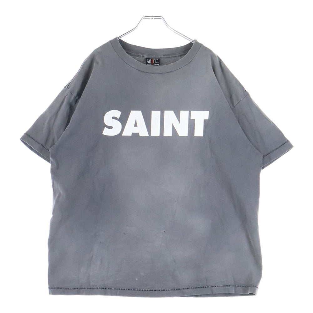 SAINT MICHAEL(セントマイケル) 23AW SS TEE S>N>T ダメージ加工 半袖Tシャツ グレー SM-A23-0000-003