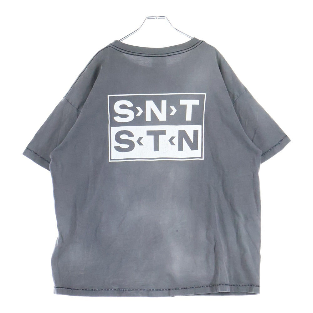 SAINT MICHAEL(セントマイケル) 23AW SS TEE S>N>T ダメージ加工 半袖Tシャツ グレー SM-A23-0000-003