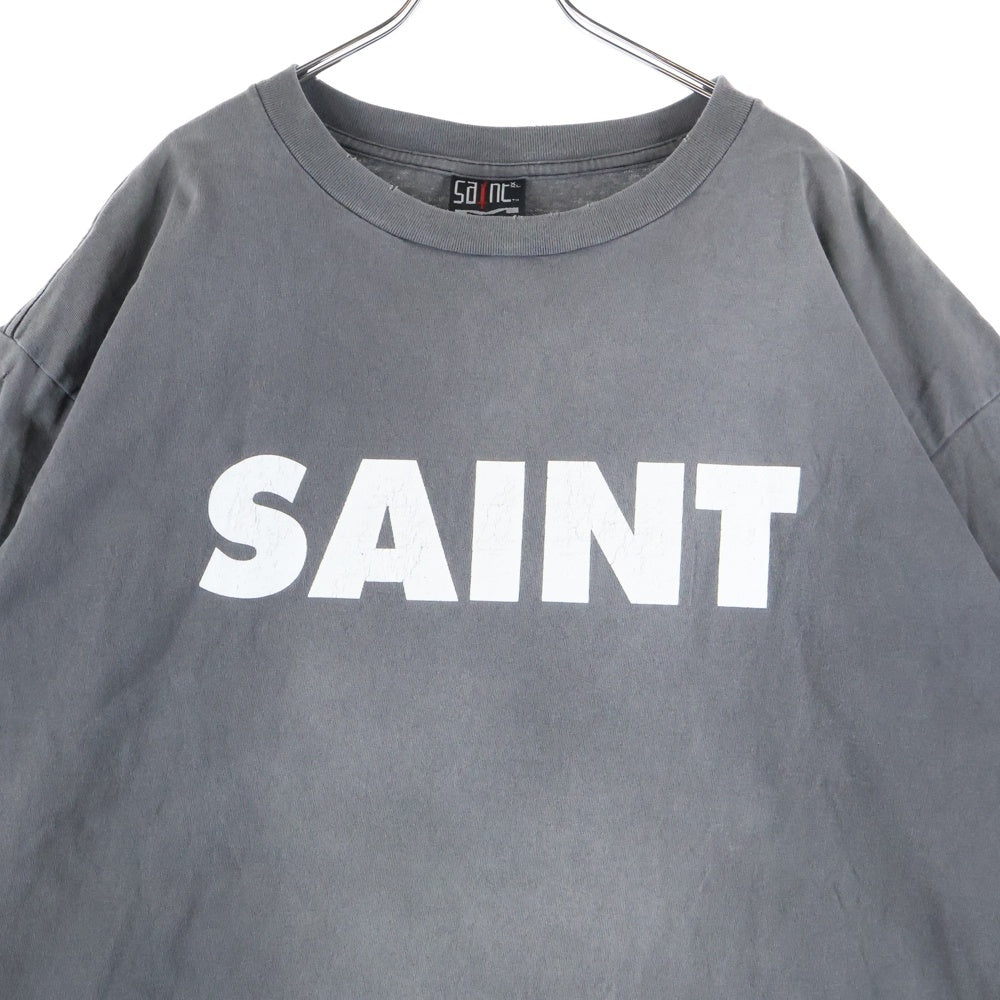 SAINT MICHAEL(セントマイケル) 23AW SS TEE S>N>T ダメージ加工 半袖Tシャツ グレー SM-A23-0000-003