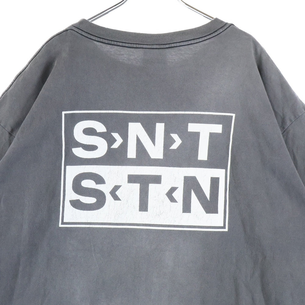 SAINT MICHAEL(セントマイケル) 23AW SS TEE S>N>T ダメージ加工 半袖Tシャツ グレー SM-A23-0000-003