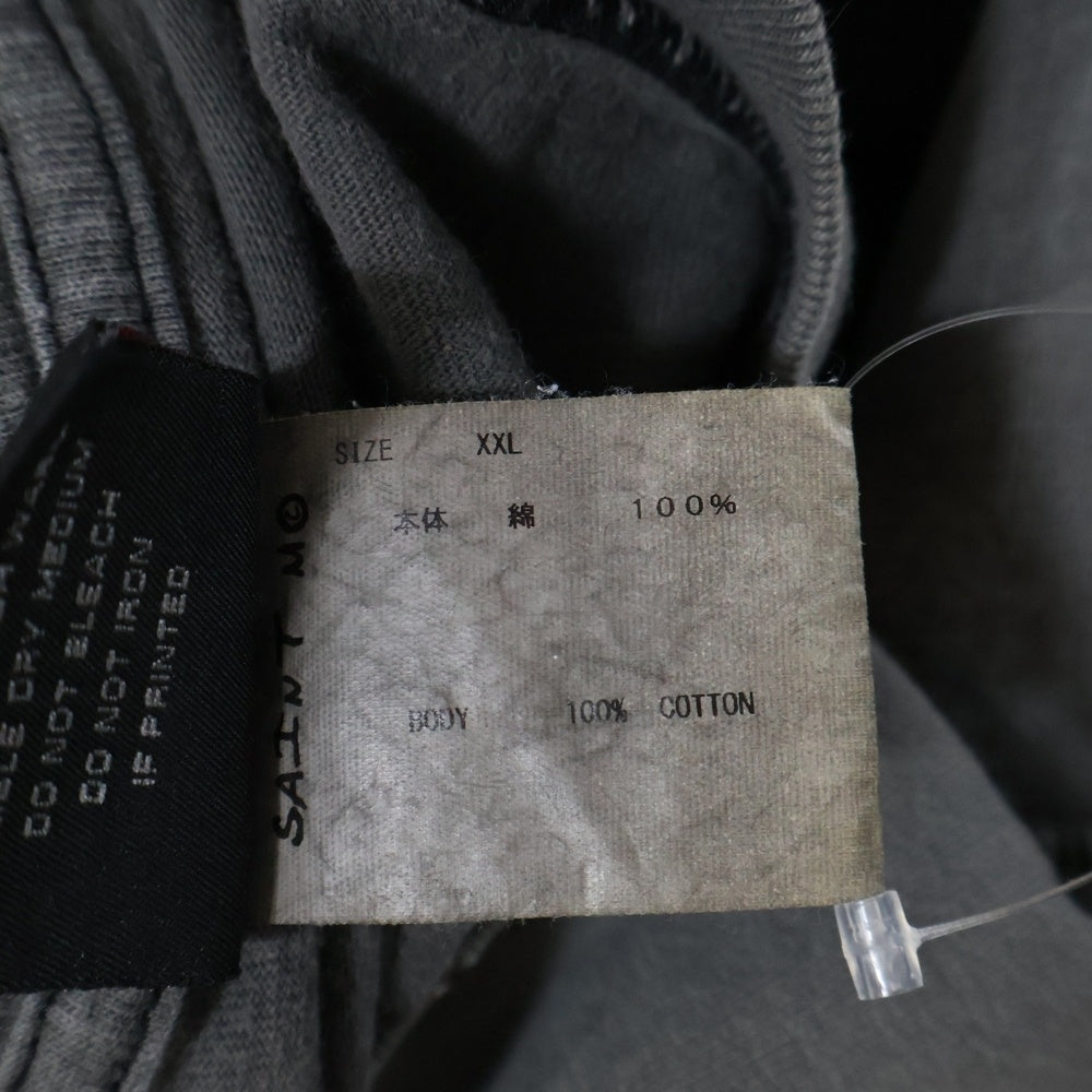 SAINT MICHAEL(セントマイケル) 23AW SS TEE S>N>T ダメージ加工 半袖Tシャツ グレー SM-A23-0000-003