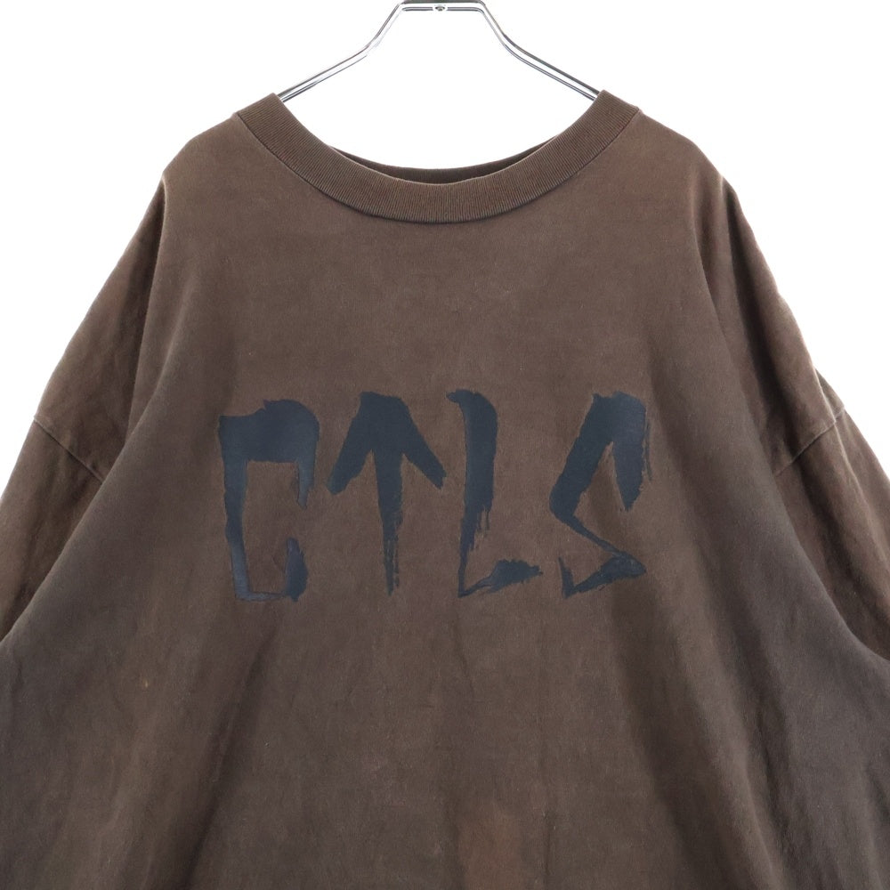 cvtvlist(カタリスト) L/S T-Shirt ロゴプリント 長袖Tシャツ ロンT ブラウン