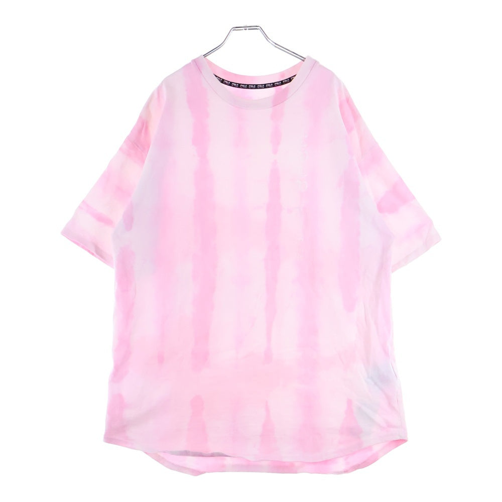 cvtvlist(カタリスト) T-Shirt ロゴ刺繍 タイダイ半袖Tシャツ ピンク