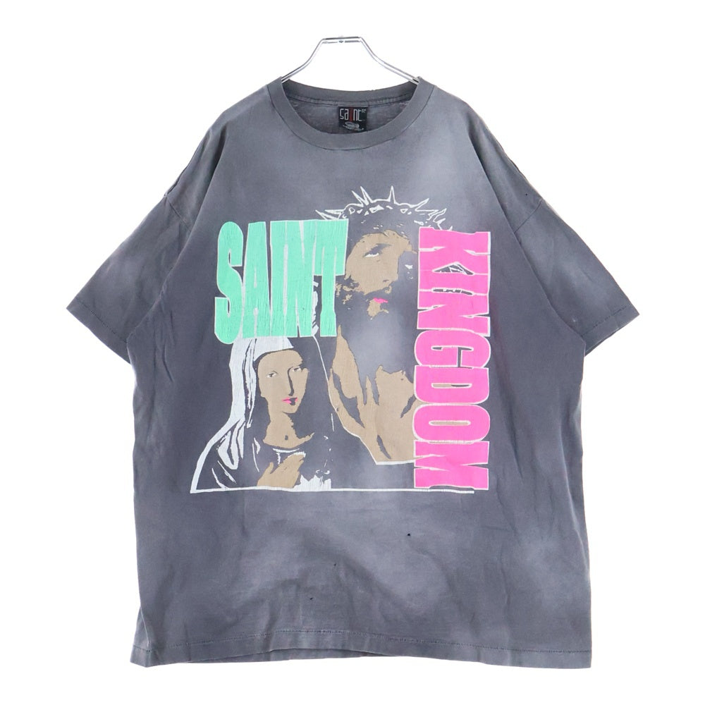 SAINT MICHAEL(セントマイケル) 24SS ×LASTMAN LM SS TEE ST KINGDOM ラストマン キリストプリント ダメージ加工 SM-YS8-0000-C45