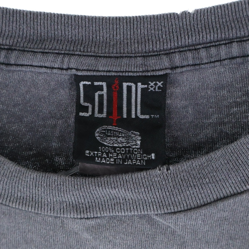 SAINT MICHAEL(セントマイケル) 24SS ×LASTMAN LM SS TEE ST KINGDOM ラストマン キリストプリント ダメージ加工 SM-YS8-0000-C45