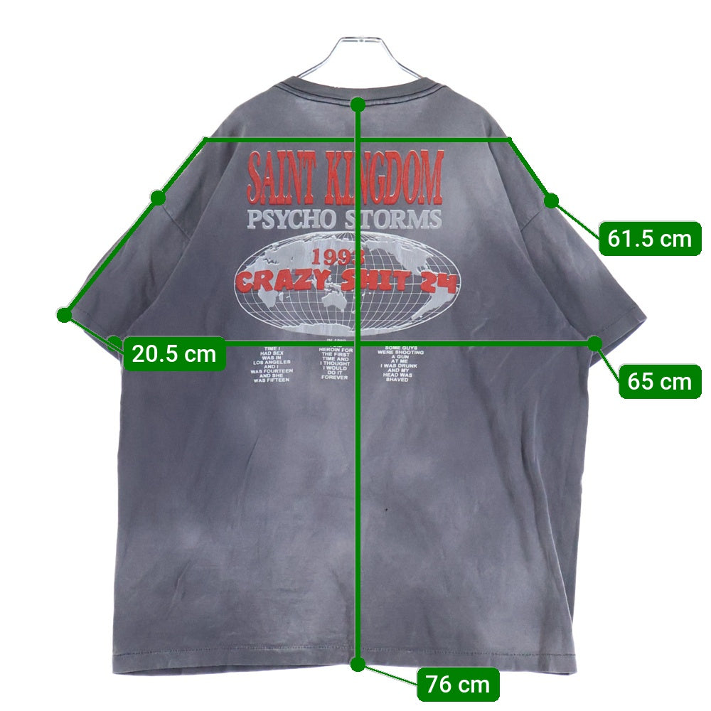 SAINT MICHAEL(セントマイケル) 24SS ×LASTMAN LM SS TEE ST KINGDOM ラストマン キリストプリント ダメージ加工 SM-YS8-0000-C45