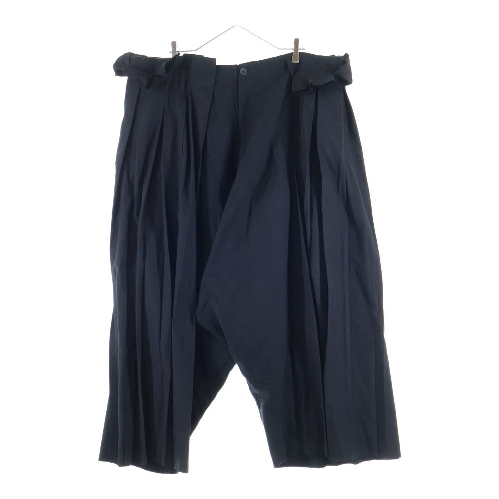 Yohji Yamamoto POUR HOMME(ヨウジヤマモト プールオム) 24SS サルエルプリーツパンツ ワイドスラックスパンツ ブラック HS-P74-825