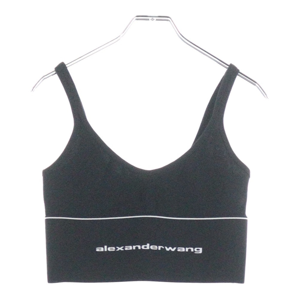 ALEXANDER WANG(アレキサンダーワン) Ribbed Bra ロゴバンドキャミソール ブラック レディース 1CC4218077
