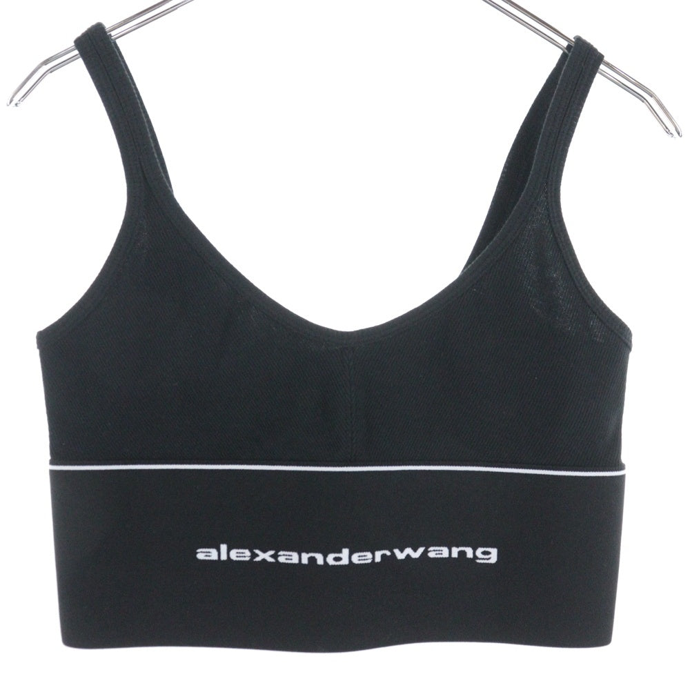ALEXANDER WANG(アレキサンダーワン) Ribbed Bra ロゴバンドキャミソール ブラック レディース 1CC4218077