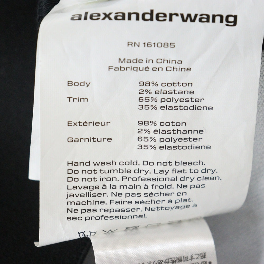 ALEXANDER WANG(アレキサンダーワン) Ribbed Bra ロゴバンドキャミソール ブラック レディース 1CC4218077