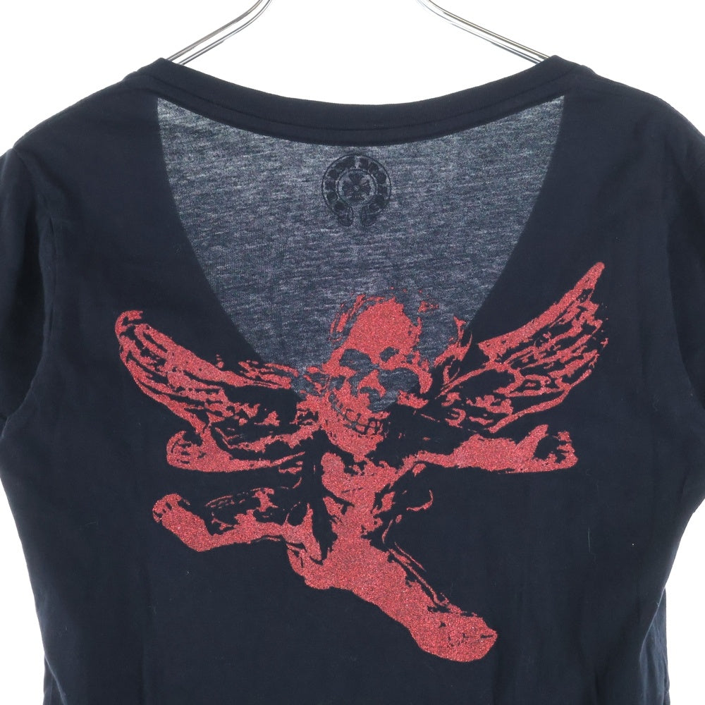 CHROME HEARTS(クロムハーツ) FOTI V NECK T-SHIRT フォティ Vネック半袖Tシャツ ブラック レディース