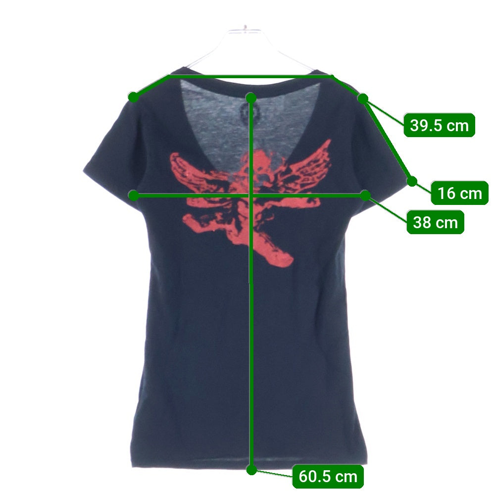 CHROME HEARTS(クロムハーツ) FOTI V NECK T-SHIRT フォティ Vネック半袖Tシャツ ブラック レディース