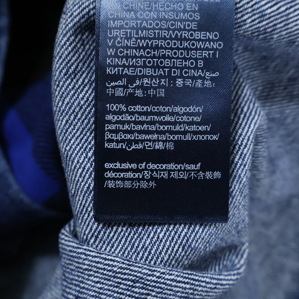 TOMMY JEANS(トミージーンズ) アシンメトリー ドッキング チェックデニム シャツジャケット ブルー