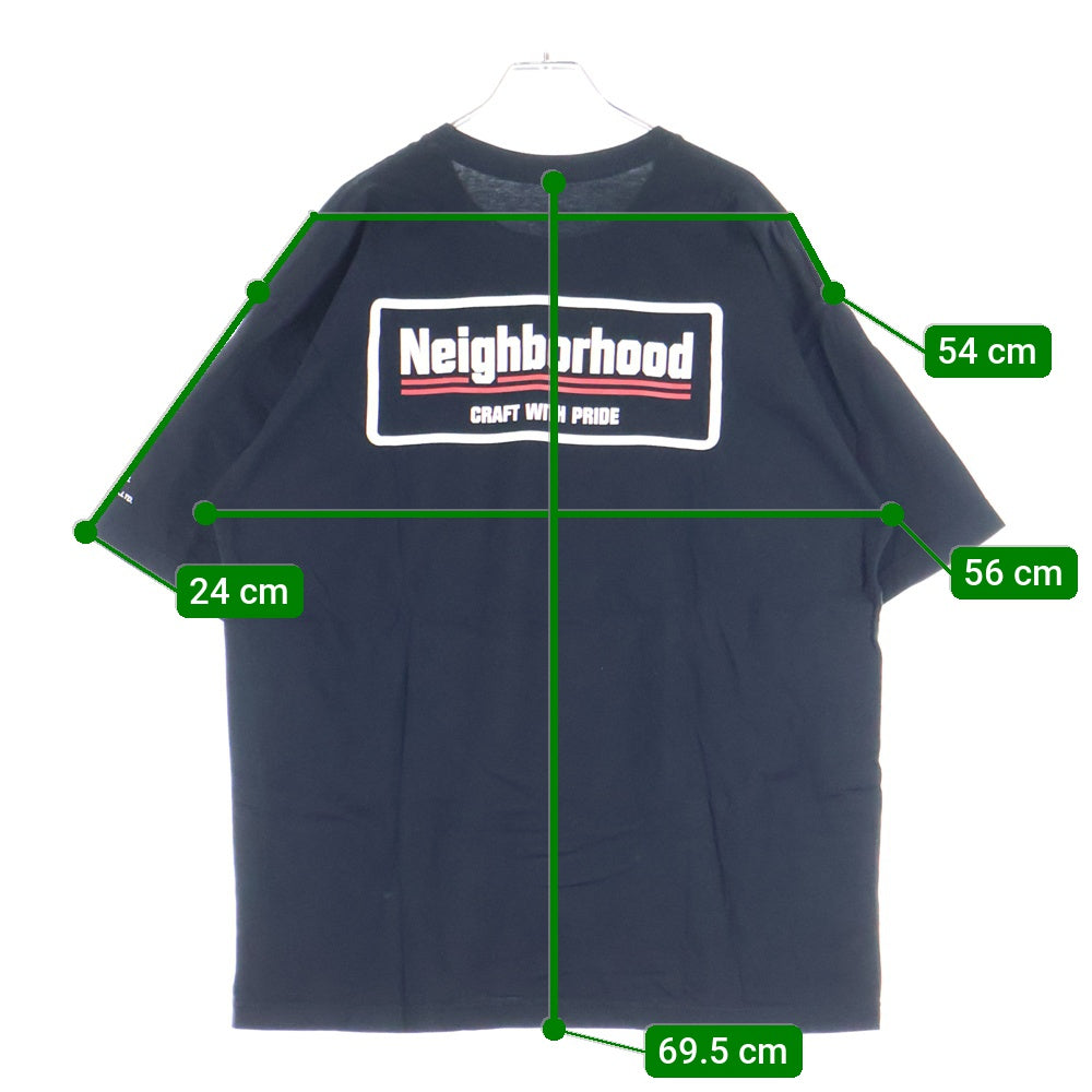NEIGHBORHOOD(ネイバーフッド) バックロゴプリント クルーネック半袖Tシャツ ブラック