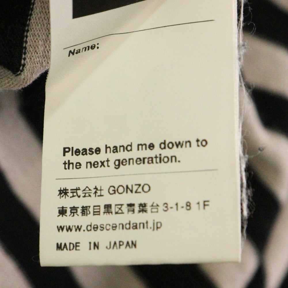 DESCENDANT(ディセンダント) ボーダーデザイン クルーネック 長袖Tシャツ ベージュ/ブラック