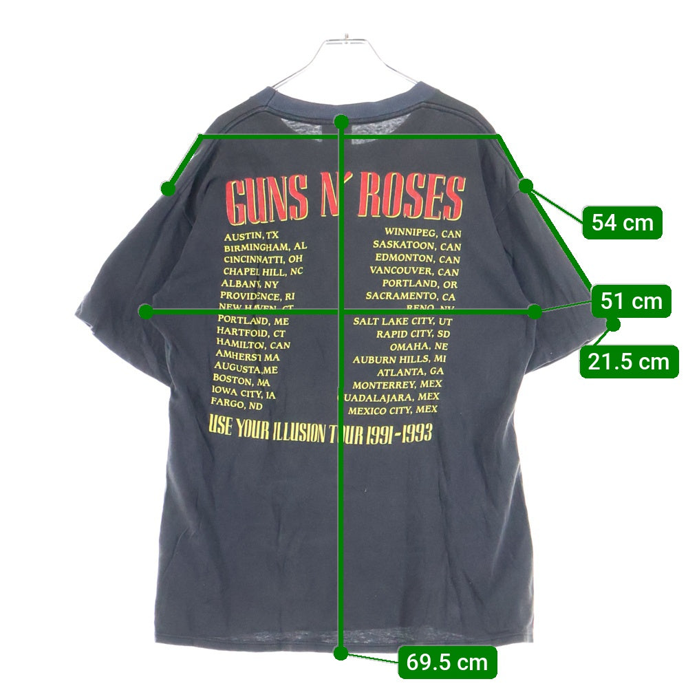 VINTAGE(ヴィンテージ) 90s 1992 GUNS N' ROSES Bad Apple BROCKUM ガンズ アンド ローゼス バッド アップル ブロッカム 半袖Tシャツ ブラック