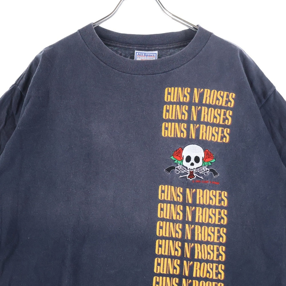 VINTAGE(ヴィンテージ) 90s GUNS N' ROSES ガンズ アンド ローゼス 刺繍 半袖Tシャツ ブラック