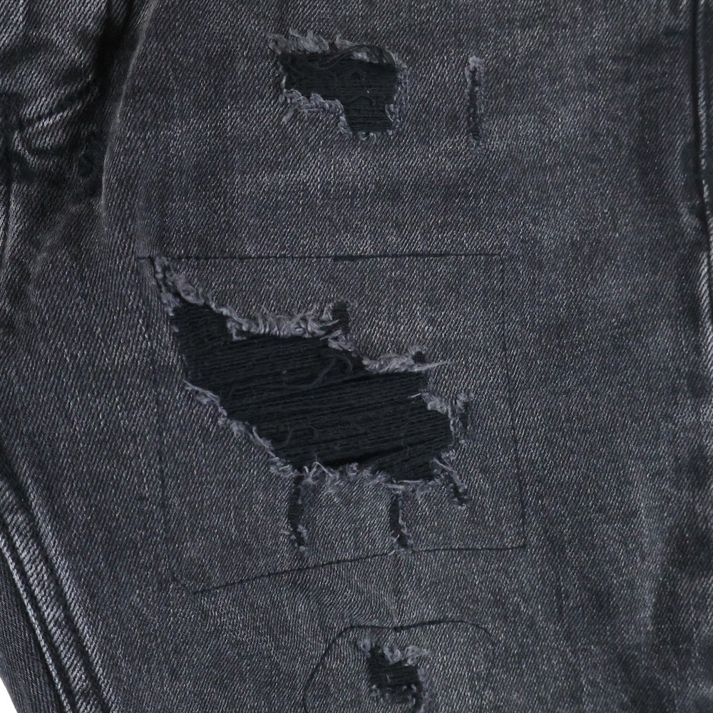 KSUBI(スビ) VAN WINKLE BLACK DYNAMITE TRASH ダメージ加工 ストレートデニムパンツ ジーンズ ブラック 5000005761-001